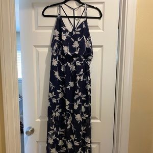 Navy floral maxi dress NWOT